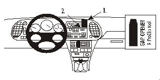 Fixation voiture Proclip  Brodit Saab 9-3  PAS pour le grain de panneau de bois / kevlar look. Réf 852830