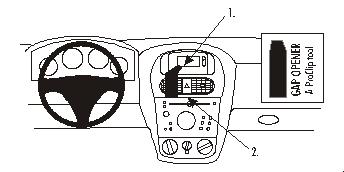 Fixation voiture Proclip  Brodit Opel Combo  SEULEMENT pour les modèles avec écran d'information. Réf 852855