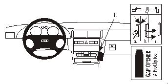 Fixation voiture Proclip  Brodit Audi A3 Réf 852857