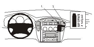 Fixation voiture Proclip  Brodit Toyota Highlander  PAS pour les modèles avec un écran de navigation. Réf 852893