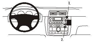 Fixation voiture Proclip  Brodit Toyota Avensis Verso Réf 852955