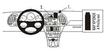 Fixation voiture Proclip  Brodit Saab 9-3  SEULEMENT pour le grain de panneau de bois / kevlar look. Permet de bloquer l'affichage et porte-gobelet. Réf 853015