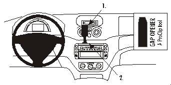 Fixation voiture Proclip  Brodit Citroen C2  C2 - PAS for Elegance. Réf 853044