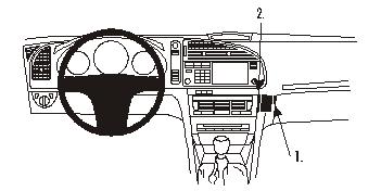 Fixation voiture Proclip  Brodit Saab 9-3  PAS pour les modèles avec porte-gobelet. Réf 853088