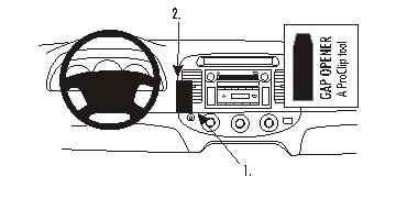 Fixation voiture Proclip  Brodit Toyota Camry Réf 853170