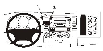 Fixation voiture Proclip  Brodit Toyota 4Runner  PAS pour les modèles avec option GPS d'origine. Réf 853220