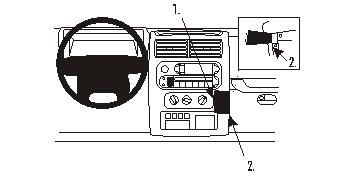 Fixation voiture Proclip  Brodit Jeep Wrangler  UNIQUEMENT pour changement de vitesse automatique. Réf 853224