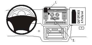 Fixation voiture Proclip  Brodit Mercedes Benz V-Class  PAS pour les modèles avec un compartiment sur le dessus du tableau de bord. Réf 853364