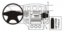 Fixation voiture Nissan X-Trail - pas pour les modèles avec GPS. Réf Brodit 853368