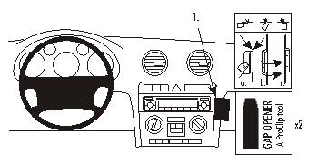 Fixation voiture Proclip  Brodit Audi A3  PAS pour BOSE stéréo. Réf 853439