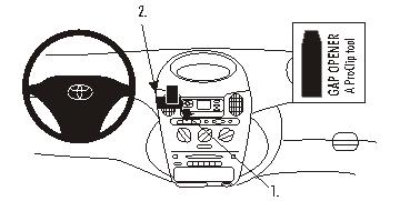 Fixation voiture Proclip  Brodit Toyota Yaris Verso Réf 853487