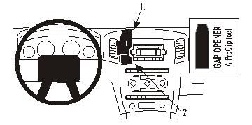 Fixation voiture Proclip  Brodit Jeep Grand Cherokee  PAS pour les modèles avec option GPS d'origine. Réf 853555