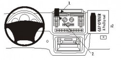 Fixation voiture Proclip  Brodit Mercedes Benz V-Class  SEULEMENT pour les modèles avec un compartiment sur le dessus du tableau de bord. Réf 853569
