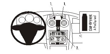 Fixation voiture Proclip  Brodit Peugeot 1007 Réf 853607