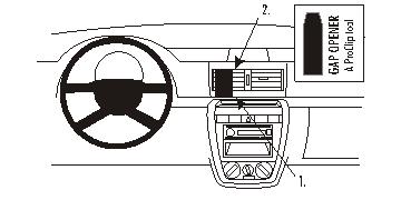 Fixation voiture Proclip  Brodit Volkswagen Fox Réf 853620