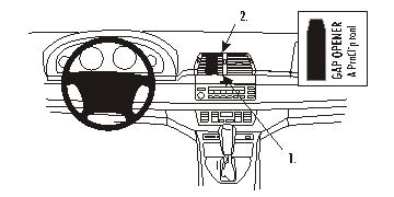 Fixation voiture Proclip  Brodit BMW X5  SEULEMENT pour les modèles avec système de navigation. Réf 853656