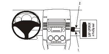 Fixation voiture Proclip  Brodit Mazda 5  Placé au-dessus de la boîte à gants. Réf 853657