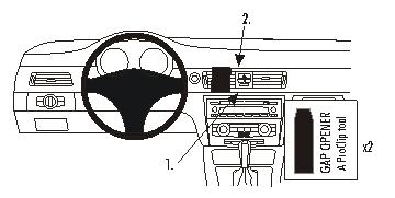 Fixation voiture Proclip  Brodit BMW 316-330/E90/E91/E92/E93  PAS pour les modèles avec option GPS d'origine. SEULEMENT pour la finition bois Réf 853739