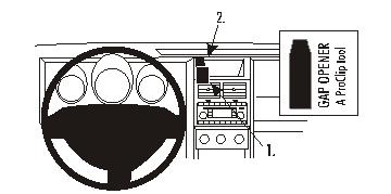 Fixation voiture Proclip  Brodit Dodge Nitro  PAS pour les modèles avec écran de navigation. Réf 853929