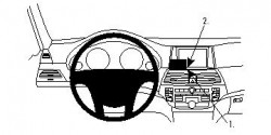 Fixation voiture Proclip  Brodit Honda Accord  SEULEMENT pour les modèles avec option GPS d'origine. Réf 854152