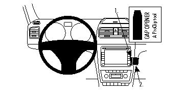 Fixation voiture Proclip  Brodit Skoda Yeti  SEULEMENT pour les modèles avec Swing et Blues stéréo d'origine. Réf 854394