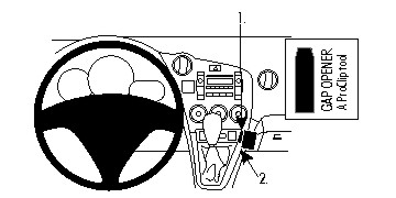 Fixation voiture Proclip  Brodit Pontiac Vibe  SEULEMENT pour les modèles avec changement de vitesse manuel. Réf 854594