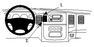 Fixation voiture Proclip  Brodit Dodge Ram Pick Up 1500  SEULEMENT pour les appareils positionnés verticalement. Réf 854653