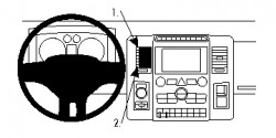 Fixation voiture Proclip  Brodit Dodge Ram Pick Up 1500  PAS pour les modèles avec des engins de colonne shifter. Réf 854840