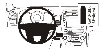 Fixation voiture Proclip  Brodit Kia Sorento  SEULEMENT pour les modèles avec démarrage sans clé. Va interférer avec la clé sur d'autres modèles. Réf 854985