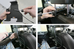 Support tablette ajustable avec cable lightning (différentes tailles disponibles) inst. fixe