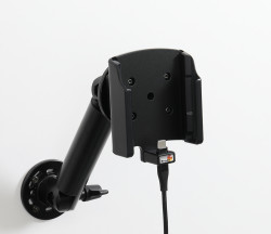 Support Samsung Galaxy S24 avec chargeur allume-cigare + coque magnétique (fournie). Réf Brodit 721404