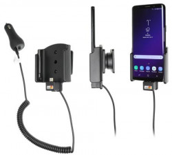 Support Samsung Galaxy S9 avec chargeur allume-cigare. Réf Brodit 712038