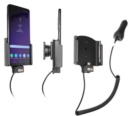 Support Samsung Galaxy S9+ avec chargeur allume-cigare. Réf Brodit 712039