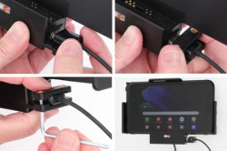 Support Samsung Galaxy Tab Active 2 & 3 avec cable USB et adaptateur allume-cigare + USB indépendant. Réf Brodit 721225