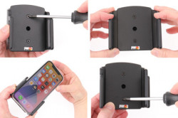 Support passif pour iPhone 12 avec étui (largeur 70-83 mm, ép.: 6-10 mm) - Réf Brodit 711239