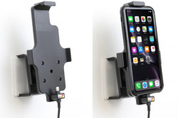 Support Apple iPhone 11 avec étui avec adaptateur allume-cigare et câble USB. Réf Brodit 721091