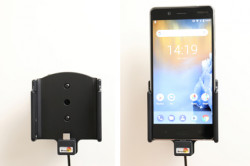 Support téléphone Nokia 8 avec adaptateur allume-cigare et cable USB. Réf Brodit 721030