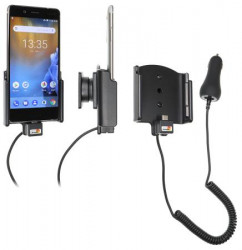 Support téléphone Nokia 8 avec chargeur allume-cigare. Réf Brodit 712030