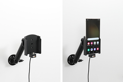 Accezz Support de téléphone de voiture pour Samsung Galaxy S23 Ultra -  Chargeur sans fil - Tableau de bord et pare-brise - Noir