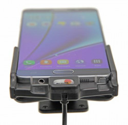 Support voiture  Brodit Samsung Galaxy Note 5  installation fixe - Avec rotule, connectique Molex. Chargeur 2A. Réf 513771