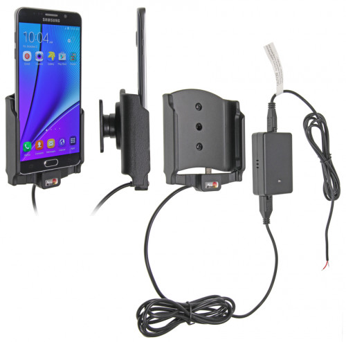 Support voiture  Brodit Samsung Galaxy Note 5  installation fixe - Avec rotule, connectique Molex. Chargeur 2A. Réf 513771