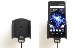 Support téléphone Sony Xperia XZ2 Compact avec adaptateur allume-cigare et cable USB. Réf Brodit 721052