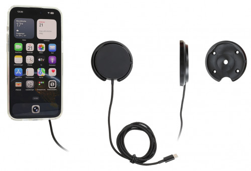 Support avec chargeur sans fil magnétique pour smartphones, charge 25 W. Réf 217303