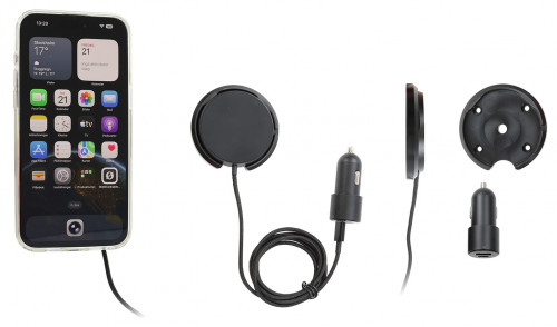 Support avec chargeur sans fil magnétique pour smartphones, charge 25 W. Réf 217305
