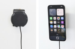 Support avec chargeur sans fil magnétique pour smartphones, charge 25 W, avec rotule orientable. Réf 217306