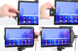 Support pour Samsung Galaxy Tab A7 10.4 (2020) pour installation fixe - verrouillé à clé. Réf Brodit 736229