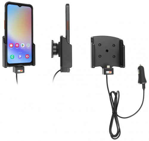 Support avec adaptateur allume-cigare et cable USB pour Samsung Galaxy Xcover 7. Réf Brodit 721380