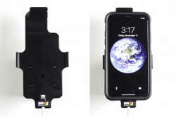 Support voiture Apple iPhone X/Xs pour fixation cable - Utilisation avec câble Apple Lightning d'origine. Pour appareil avec étui (hauteur : 144-150 mm, largeur 78 mm, épaiss.: 2-11 mm). Réf Brodit 514998