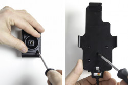 Suport iPhone X/Xs avec adaptateur allume-cigare et cable USB - pour appareil avec étui. Réf Brodit 521998