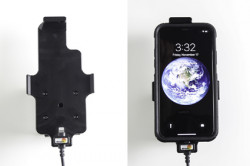 Suport iPhone X/Xs avec adaptateur allume-cigare et cable USB - pour appareil avec étui. Réf Brodit 521998